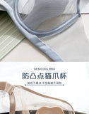 Parisian-Inspired Sheer Bralette Rabbit Cup Push-Up Bra Set Big Bust Support with Anti-Protrusion Padding Summer Thin Steel Ring