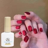 1pc 10ml Holographic Glitter Mirror Porcelain White Cat Eye Gel Polish Magnetic Galactic Effect Gel Nail Polish Soak Off UV LED