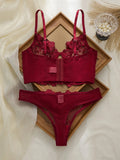 Sexy Large Size Lingerie Women Bra Set Girl Floral Lace Underwear Set Underwire Brassiere Push Up Outfit Delicate Bra Kit