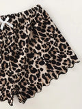 Leopard Print Sling Sleepwear Women's Pajamas Set Sexy Lingerie V-Neck Sleeveless Top and Shorts Sets Pyjamas Homewear