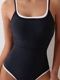 2026 Sexy Strappy Swimsuit One Piece Black Swimwear Female Solid Bathers Bathing Swimming Swim Suit Beachwear