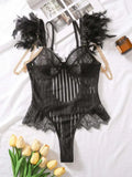 Fashionable New Sexy Lace Spliced Flower Embroidery Mesh Backless Deep V Suspenders Sleeveless Bodysuits Charming Casual H2F1