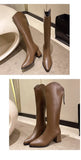 Pointed Toe Women High Boots Fashion Side Zippers Long Booties Ladies Elegant Party High Heel Shoes Winter Women's Footwear
