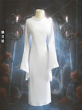 Sexy Ghost Costume for Women, White Gothic Dress, Ghost Cosplay Outfit, Halloween Party Dress, Elegant Scary Boo Lady Costume