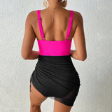 2026 Sexy Swimsuit One Piece V-neck Drawstring Swimwear Women Bathers Bathing Swimming Swim Suit Female Beachwear XXL