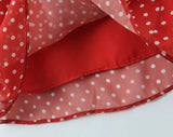 Foridol Polka Dot Printed Vintage Red Summer Dress Women Sleeveless Strappy Midi Boho Vestidos Spring Straight Beach Sundress