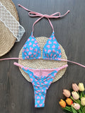 Leopard Halter Scrunch Butt Mini Micro Thong Bikini Women Swimwear Female Swimsuit Two-pieces Bikini Set Bathing Suit Swim Lady