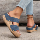 2025 Summer Platform Wedges Sandals Women Vintage Hollow Out Thick Bottom Slippers Woman Comfortable Non Slip Rome Shoes Female