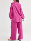 2026 Spring and Summer Casual Suit New Fashion Suit Loose Casual Top Wide Leg Pants Two-piece Set for Women