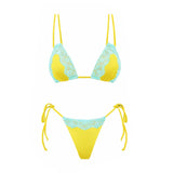 New 3Pcs Crochet Bikini Women Swimsuit Sexy Swimwear Halter Biquini Push Up Swim Suit Strappy Bodysuit Female Bathsuit Beachwear