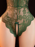 Hot Lingerie Sexy Bodysuit Open Crotch Adult See Through Clothes Perspective Lace Pajamas One Piece Crotchless Teddy BabyDoll
