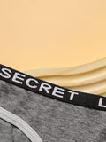 3-piece set of multi-color solid color letter with thong seamless interior antibacterial easy to wash and dry underwear C812