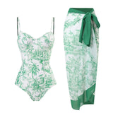 S - XL Sexy With Skirt Printed High Cut Underwired Women Swimwear One Piece Swimsuit Female Bather Bathing Suit Swim Lady V4611