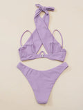 Cross Halter Underwire Bikini 2026 Women Swimsuit Solid Push Up Swimwear Female Bathers Bathing Swimming Suit Summer Beachwear