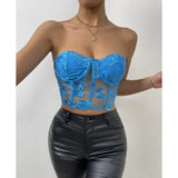 Phantasy Sexy Lace See through Crop Top Women Fashion Floral Embroidery Black Tank Top Night club Dress up 2026 Summer Outfit