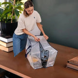 Large Capacity Quilt Storage Bag - Foldable Waterproof Organizer with Clear Panel for Easy Identification, Double Zipper Closure