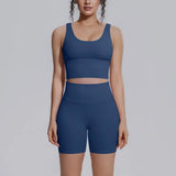 Women's Yoga Set Sports Running Fitness Beautiful Back Vest Hip Lifting Slim-Fit High Waist Shorts Training Gym Workout Suits