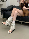 Summer New Flip-flops Sandals Women Vintage Gladiator Cool Boots Sexy Rivets Chunky Heels Shorts Punk Ankle Roman Boots 2026