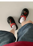 Women Fashion Clogs Indoor Street Slippers Cute DIY Apple Summer Autumn Platform Shoes Soft EVA Female Daily Walking Sandals