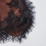 Women 3/4 Length Sleeve Crew Neck Casual Loose Fit Long Tops Summer Lace Patchwork Hem Solid Color T Shirts