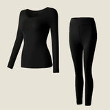 Spring & Autumn Skin-Friendly Top Set Ultra-Thin Seamless Nude Feel High Stretch Long Sleeve Thermal Underwear Women's Base Laye
