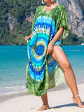 2026 New Colorful Kaftan Tunic Beach Dress Beach Wear Beachwear Beach Cover Up Cover-upsLoose Maxi Dress Female Women V4428