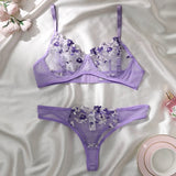 Sexy Lace Lingerie Bra And Panty Sets Women Underwear Flower Embroidery Bralette Set
