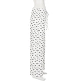 Women's lazy style home casual pants low-waisted straight loose knitted trousers