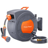 HiMISS Wall Mounted Retractable Garden Hose Reel Auto Rewind