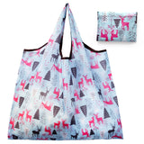 BIG Eco-Friendly Folding Shopping Bag Reusable Portable Shoulder Handbag for Travel Grocery Fashion Pocket Tote