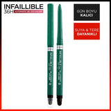 Loreal Paris Infaillable Automatic Eyeliner - Emerald Green, Long-Lasting & Smudge-Proof
