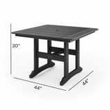 SoPoly 44" Savannah Square Dining Table