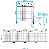 4 Pack Steel Foldable Garden Fence Floral Staked Trellis Panel Animal Barrier