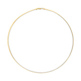 Unisex Solid 14K Yellow Gold 2.8mm Imperial Herringbone Chain Necklace - 18" Inches