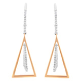 14K Rose and White Gold 3/8 Cttw Diamond Windchime Drop and Dangle Earring (G-H Color, SI1-SI2 Clarity)