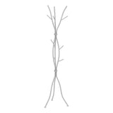 74-inch Freestanding Silver Metal Coat Rack Entryway Hall Tree Umbrella Stand
