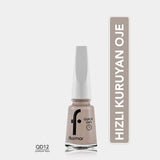 Flormar Quick Dry Nail Polish - QD12 Everyday Trick Nude Pink - 60 Second Fast Drying, High Pigment, Long Lasting Manicure