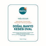 Balmy Kabak Natural Exfoliating Bath Mitt for Oily Skin - Dual-Sided, 100% Pumpkin Fiber