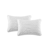 Queen size Coastal Beach Seashells Starfish Sea Horse White 3-Piece Quilt Set