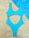 Sexy Hollow Out Thong Bikini 2026 Women Black Red Ribbed Backless Tummy Cut Out One Piece Swimsuit Beach Bathing Suit Swimwear