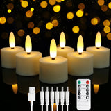 Rechargeable Flameless Candles Flickering LED Tea Light Candles Battery Operated Electronic Candle Lamp for Home Decor gift