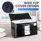 Extra Large Moving Bags, 6 Pack Black Heavy Duty Totes For Storage with Visible Window, Alternative to Moving Boxes