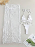 3 Pieces Triangle String Thong Bikinis 2026 Swimwear Female Sexy Brazilian Swimsuit Women Bathers Bathing Swimming Swim Suit