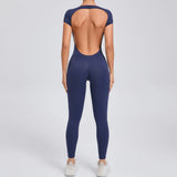 One-piece Yoga Padded Backless Suit Female Rompers Quick Dry Yoga Clothing Workout Bodysuits Scrunch Sports Jumpsuit Women