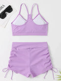 Drawstring Front Shorts Bikinis 2026 High Waist Swimsuit Women Swimwear Female Bathers Bathing Swimming Swim Suit Beachwear