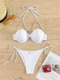 Shell Shaped Underwired Bra Cup Bikini Women Pearls Bikinis 2025 Female Swimwear Two Pieces Bikini Set Push Up Bathing Suit Swim