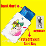 Cartoon Cat Funny Fashion For ID Clips Credit Bank Subway Card Holder Case Storage Bag Adornment Keychain
