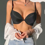 Women's Sexy Minimalist And Charmingand Lingerie Seductive Lace Patchwork Gathers Underwear Push Up Bra A2162