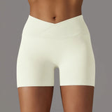 Summer V-waist peach hip lifting tight fitting three part pants, high waist yoga shorts, running speed drying seamless yoga pant