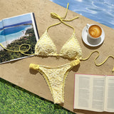 2026 Flower Printed Halter Bikini Women Swimwear Female Swimsuit Two-Pieces Bikini Set Brazilian Bather Bathing Suit Swim V8270